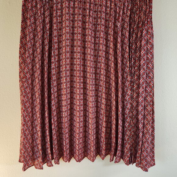 Max Studio Red, white, Blue pleated skirt, L NWT - Picture 3 of 15